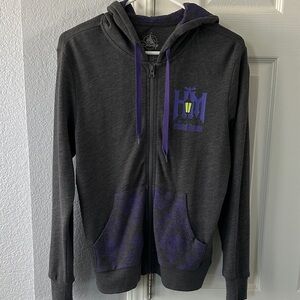 Disney Haunted Mansion Gray and Purple Full Zip Hoodie sz S